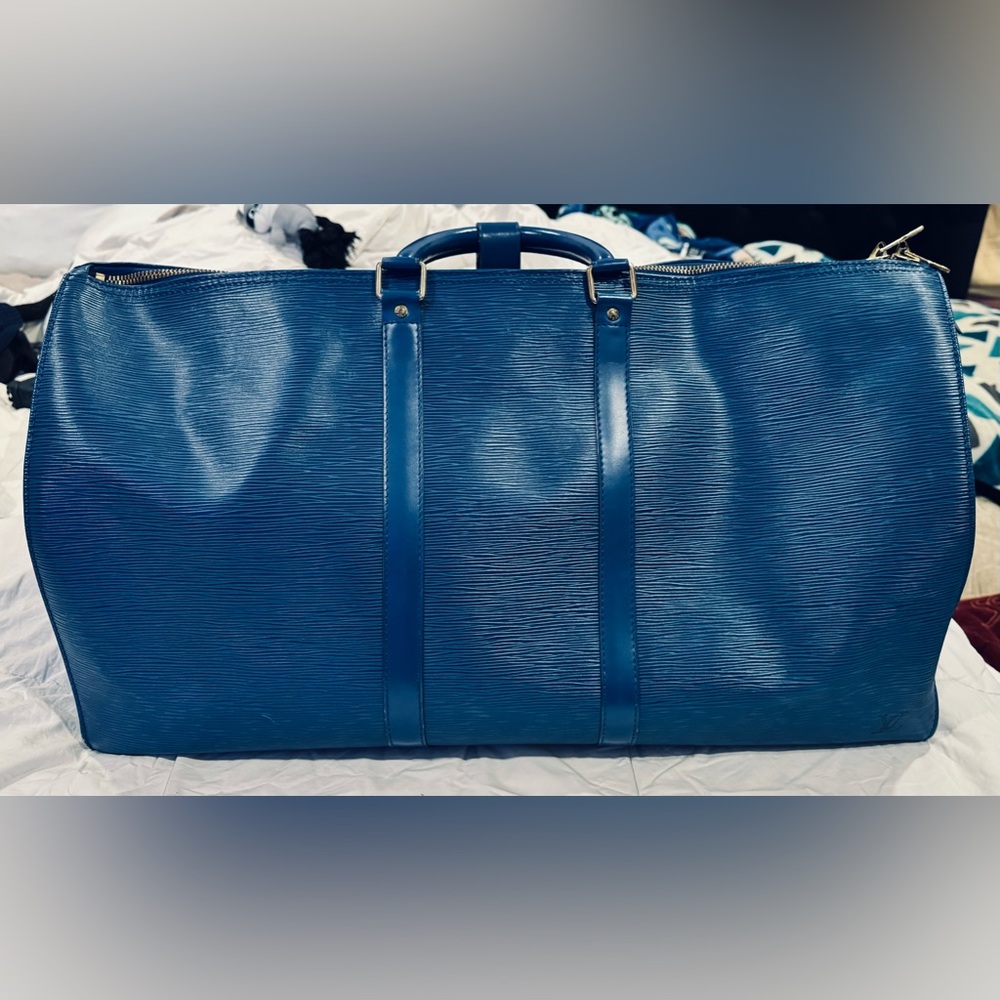 LV Toledo Blue Epi Leather Keepall 55